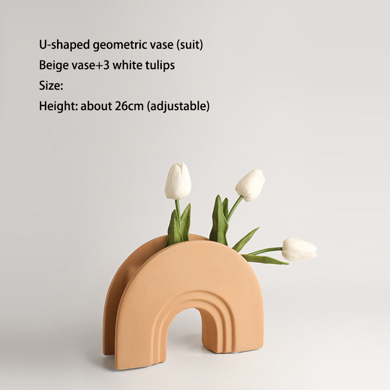 Nordic Ceramic Arch Vase for Modern Floral Displays