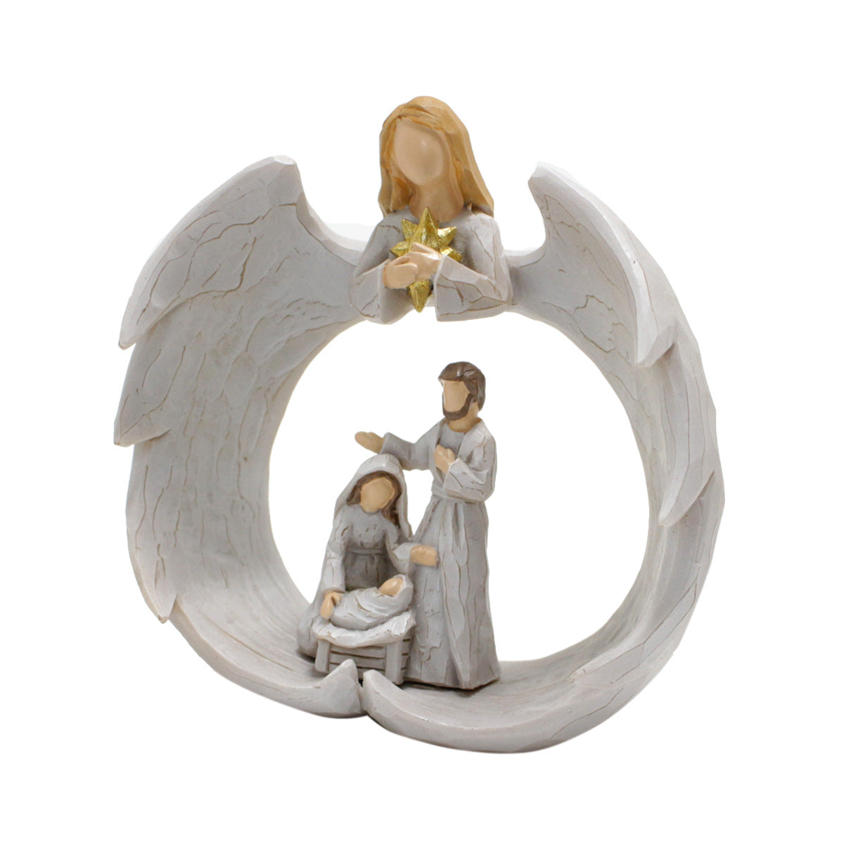 Angel Family Sculpture for Warm, Peaceful Home Decor