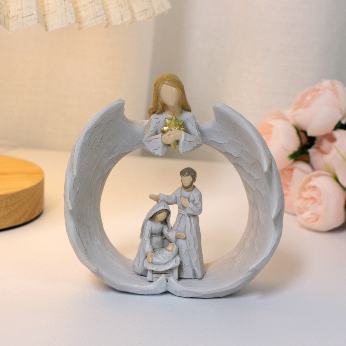 Angel Family Sculpture for Warm, Peaceful Home Decor