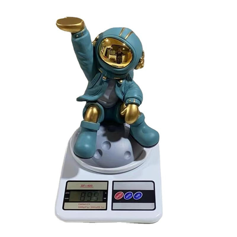 Astronaut Decor Sculpture With Functional Display Tray