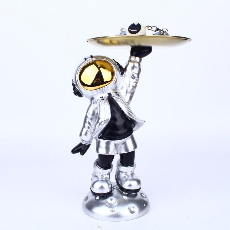 Astronaut Decor Sculpture With Functional Display Tray