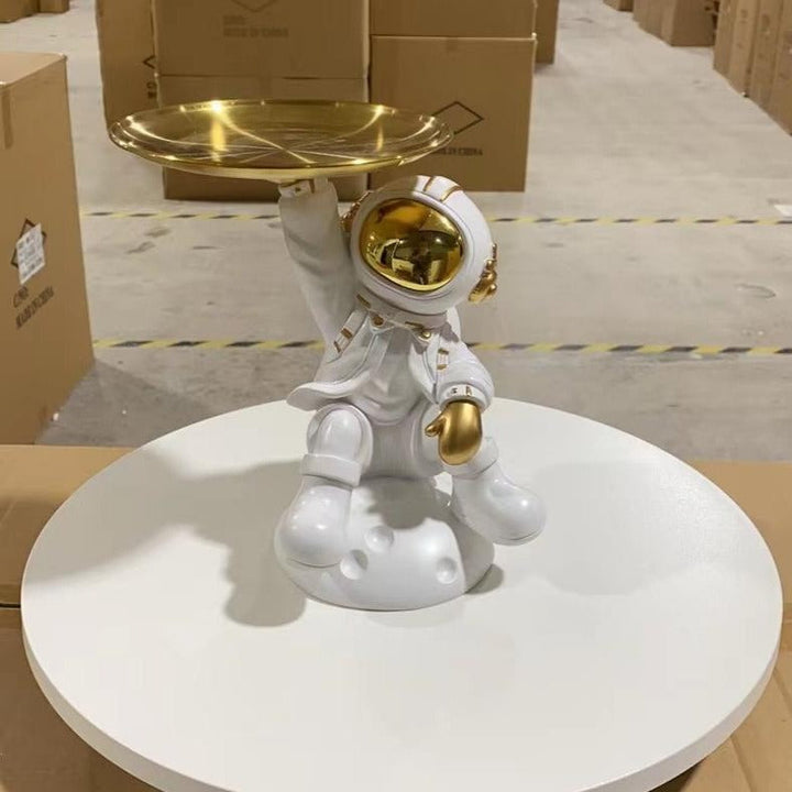 Astronaut Decor Sculpture With Functional Display Tray