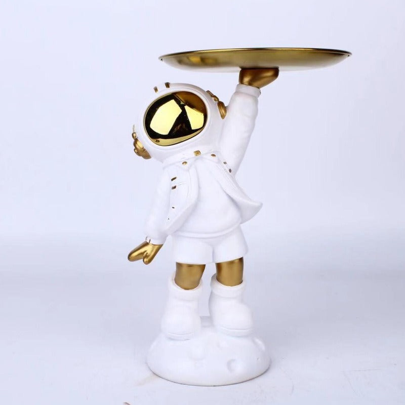 Astronaut Decor Sculpture With Functional Display Tray