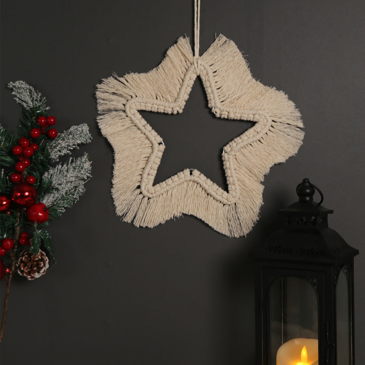 Hand-Woven Moon & Star Wall Decor for Cozy Walls