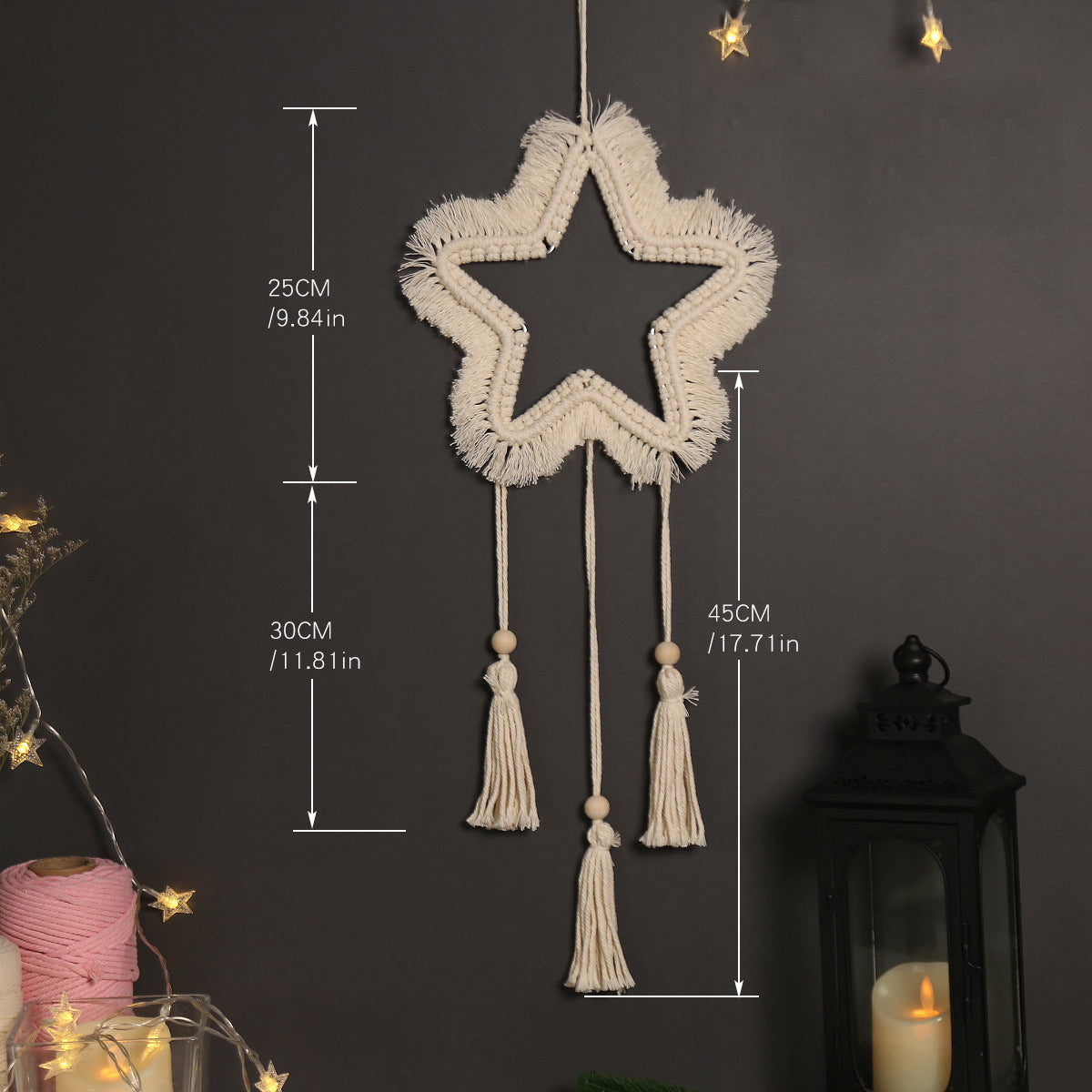 Hand-Woven Moon & Star Wall Decor for Cozy Walls