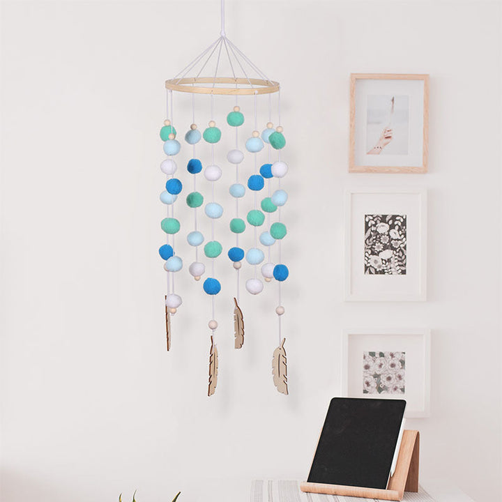 Rainbow Felt Ball Wall Hanging for Cheerful Kids' Rooms