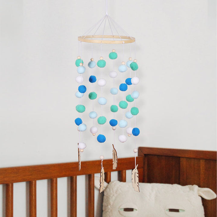 Rainbow Felt Ball Wall Hanging for Cheerful Kids' Rooms