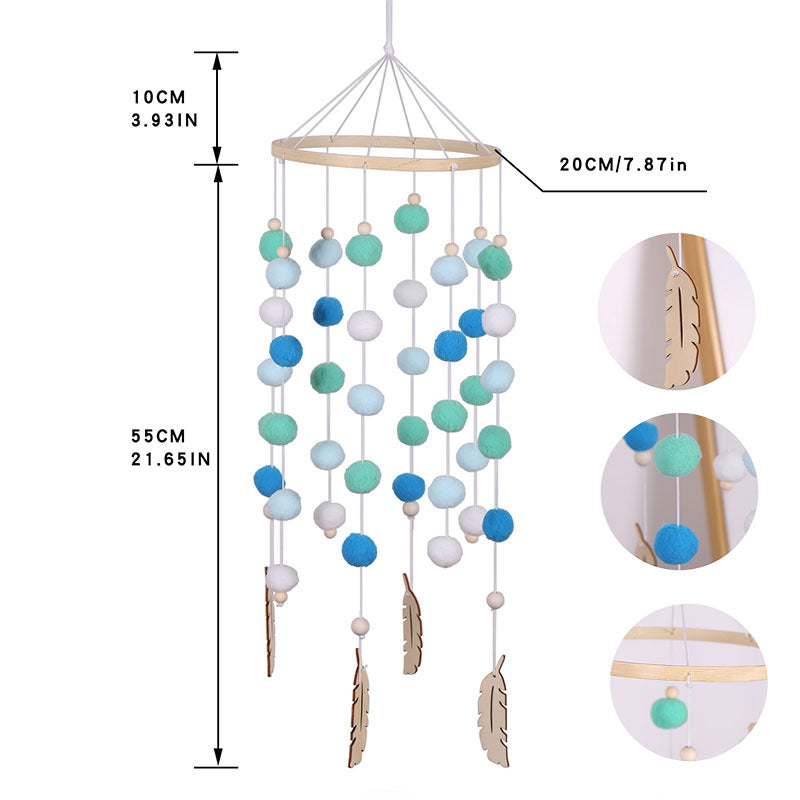 Rainbow Felt Ball Wall Hanging for Cheerful Kids' Rooms