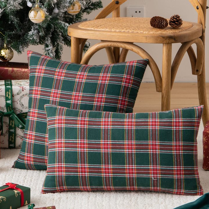Christmas Plaid Pillow Covers for Cozy Nordic Sofa Decor