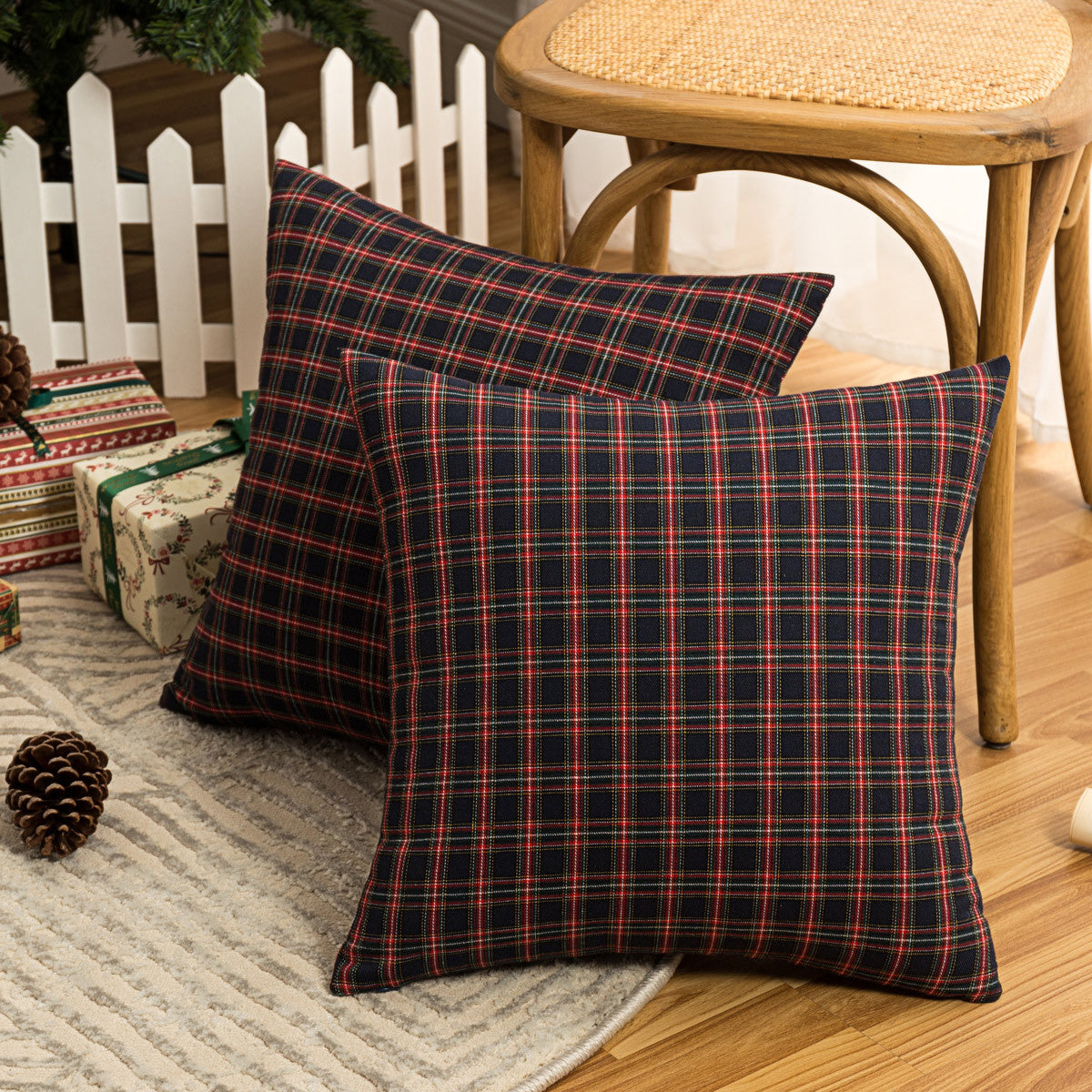 Christmas Plaid Pillow Covers for Cozy Nordic Sofa Decor
