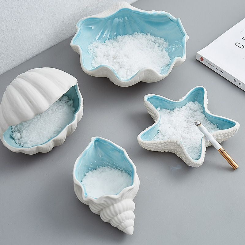 Ceramic Ashtray Set – Nordic Coastal Tabletop Decor