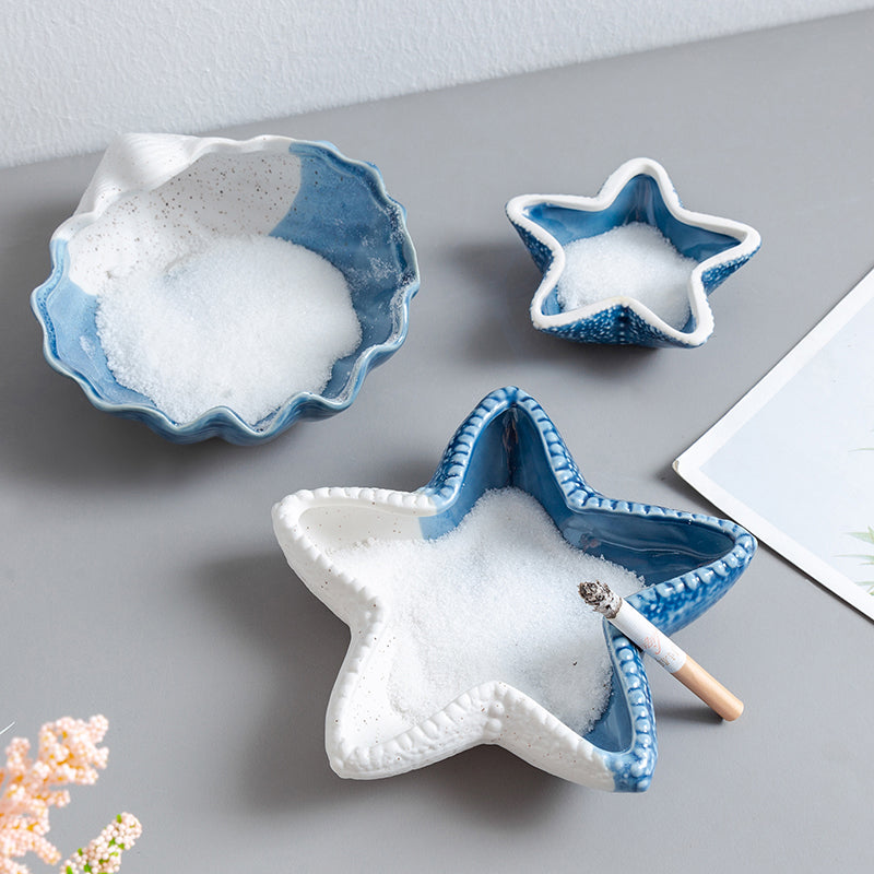 Ceramic Ashtray Set – Nordic Coastal Tabletop Decor