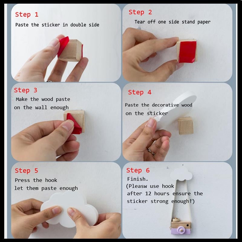 Nordic Wooden Kids’ Wall Hooks for Cheerful Storage