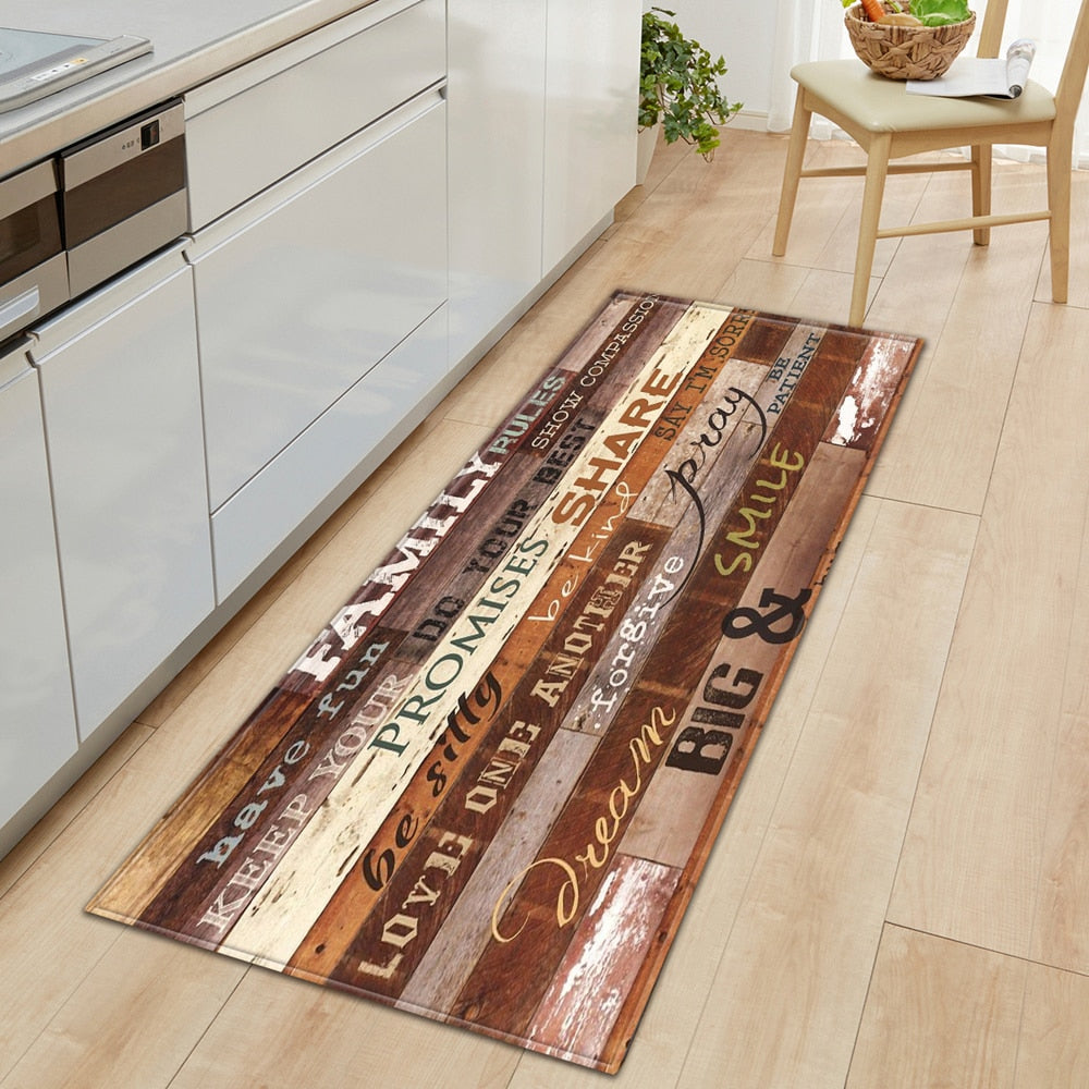 Wood Grain Runner Rug for Warm, Rustic Hallway Floors