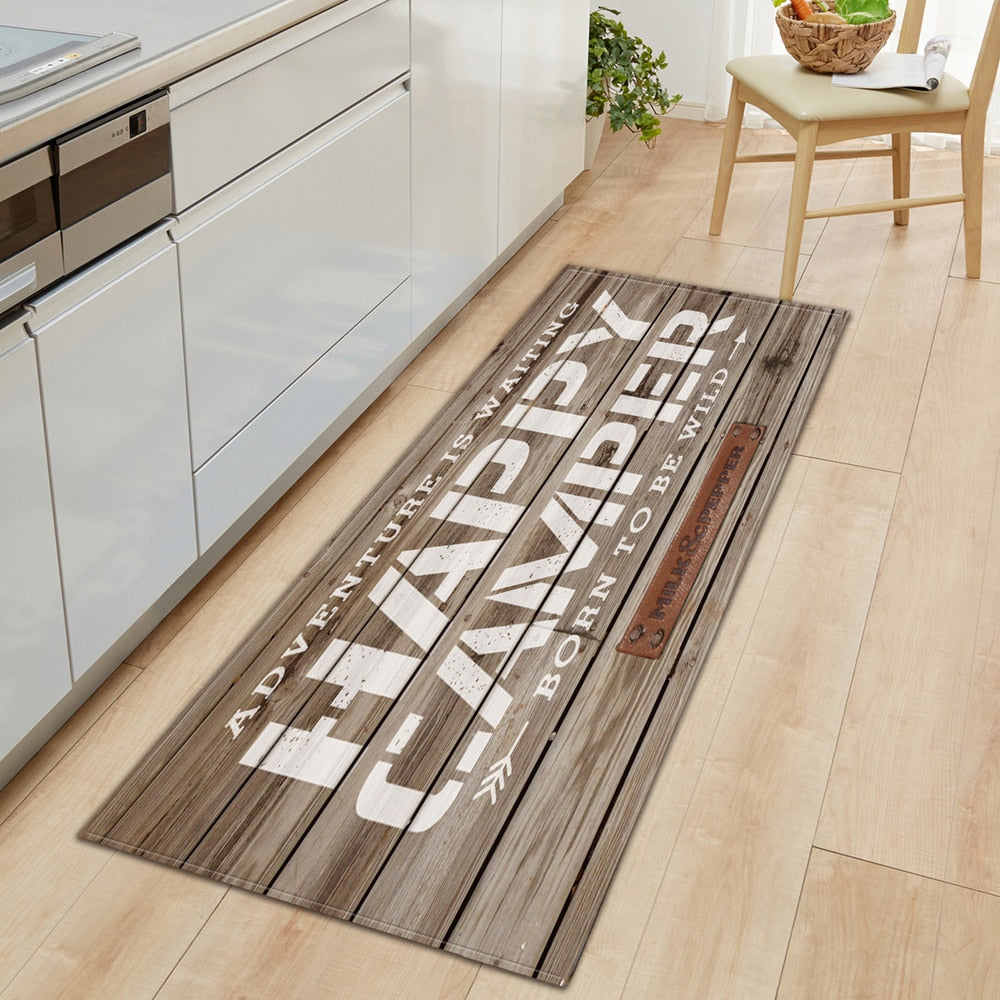 Wood Grain Runner Rug for Warm, Rustic Hallway Floors