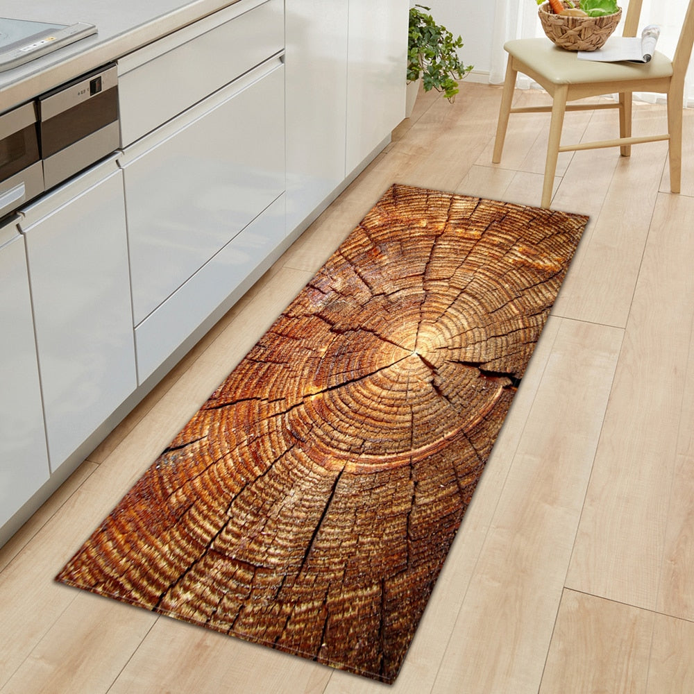 Wood Grain Runner Rug for Warm, Rustic Hallway Floors