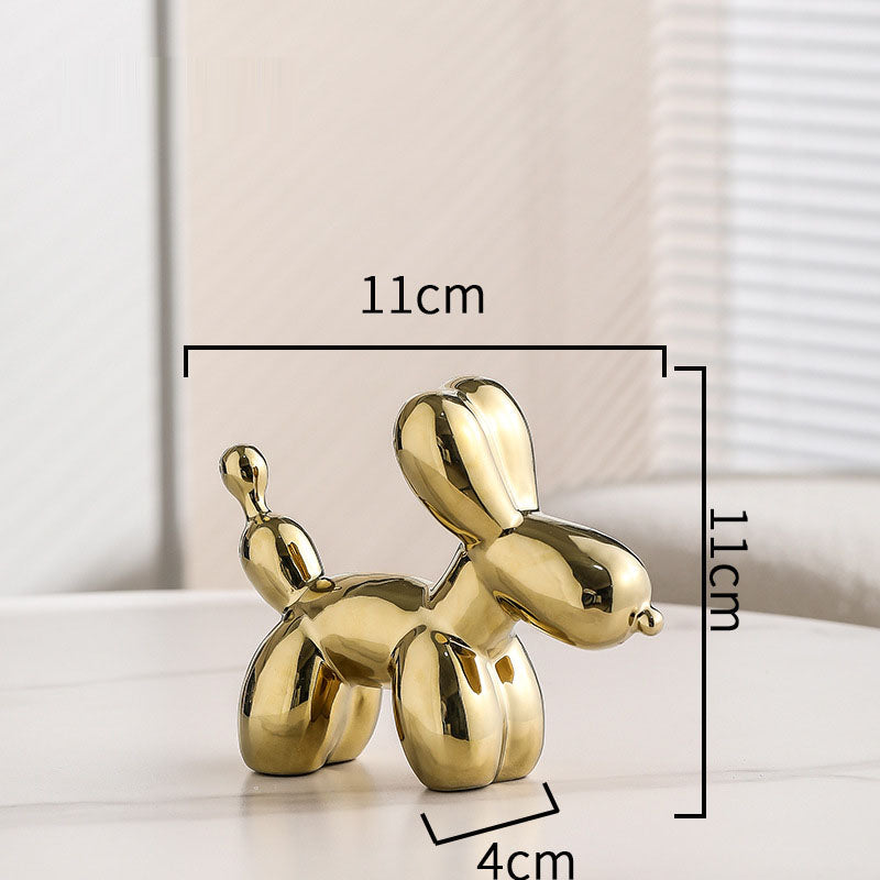 Metallic Balloon Dog Sculpture for Playful Luxury Decor
