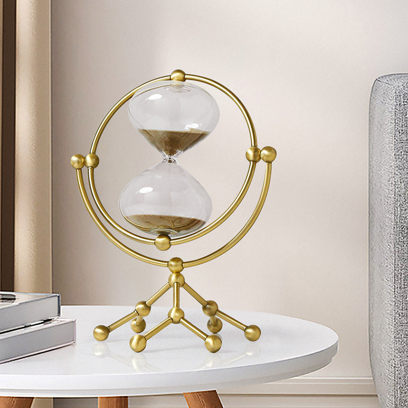 Rotating Hourglass Decor for Luxury Tabletop Styling