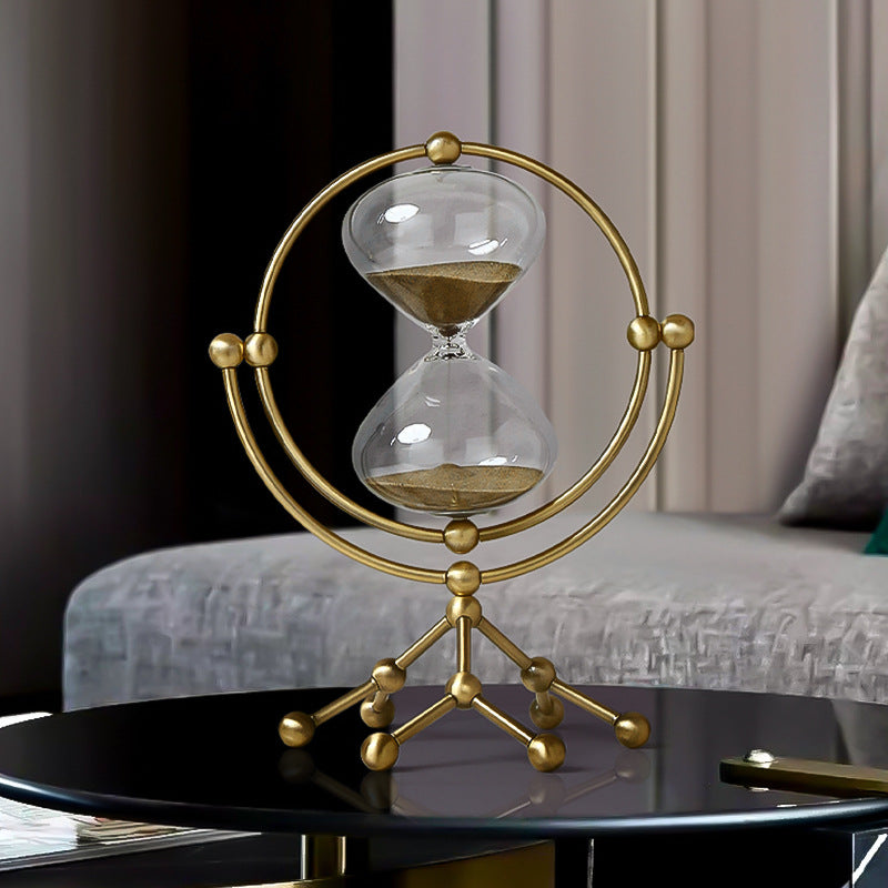 Rotating Hourglass Decor for Luxury Tabletop Styling