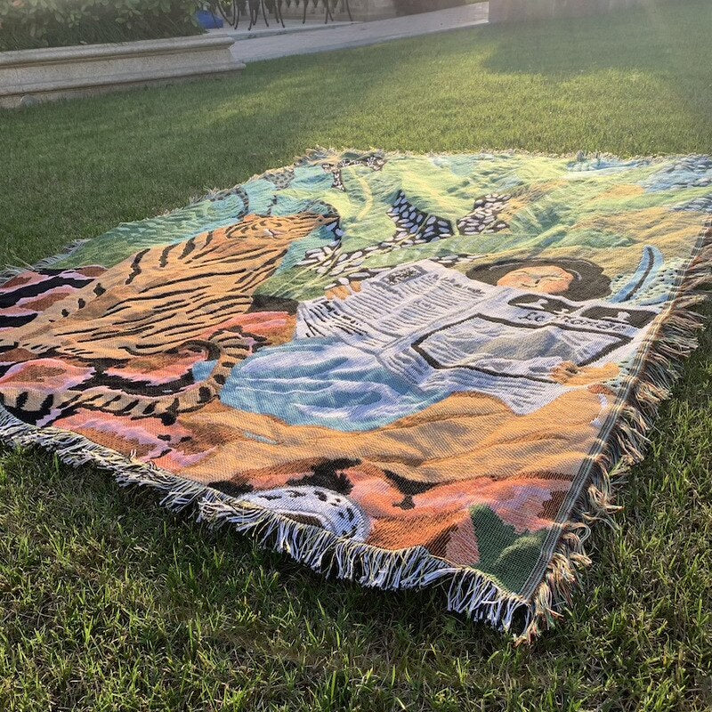 Bohemian Tiger Throw Blanket | Art-Inspired Sofa Cover