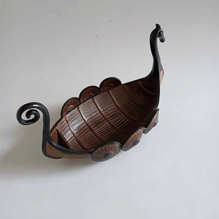 Viking Longship Desktop Ornament With Nordic Character