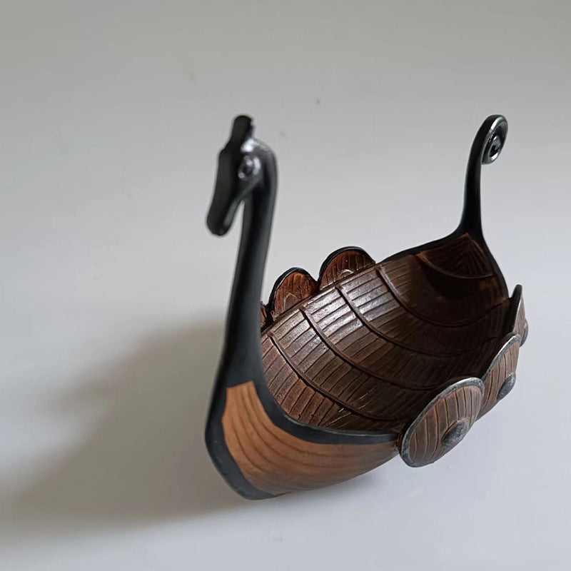 Viking Longship Desktop Ornament With Nordic Character