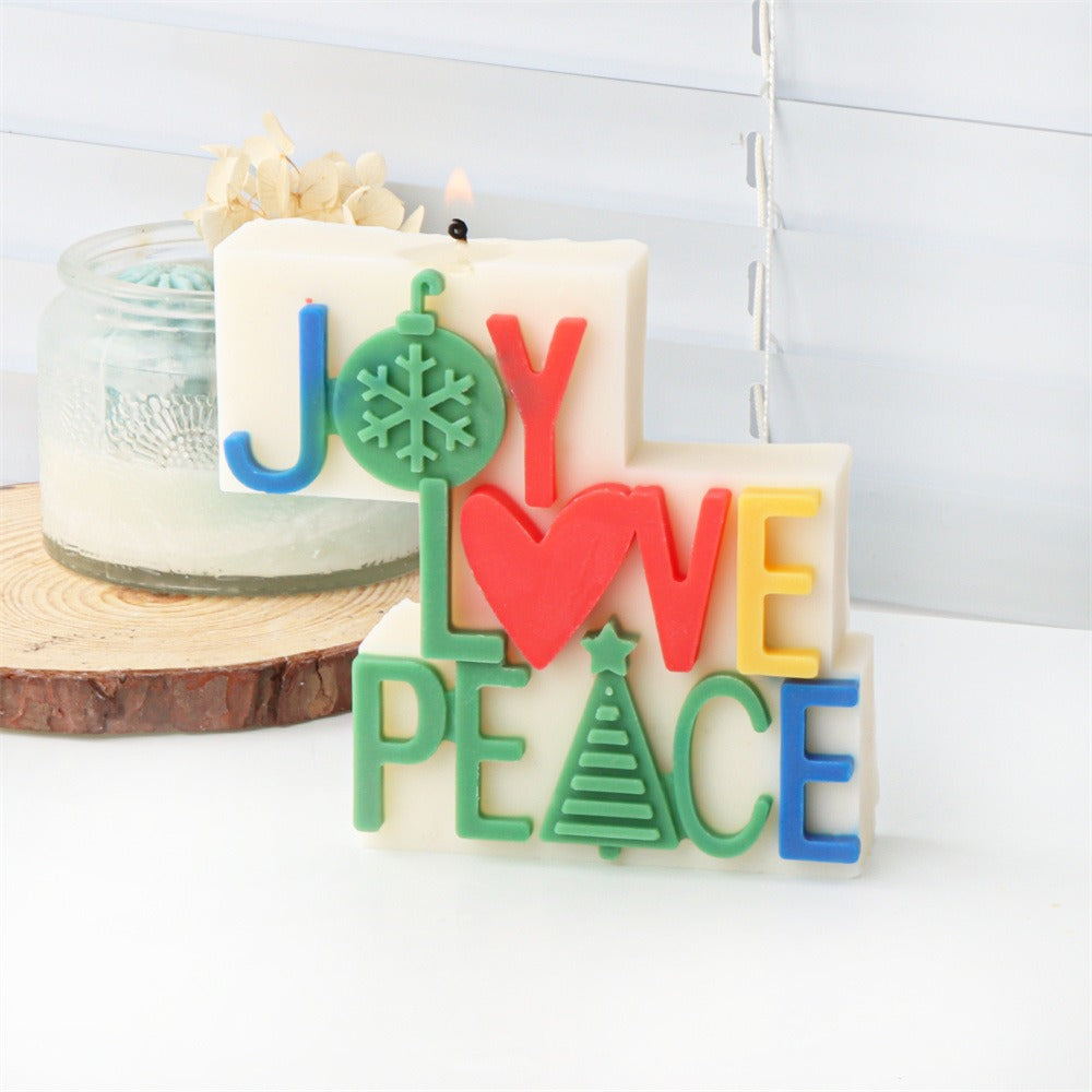 Nordic Christmas Candle Mold for Joy Love Peace Decor