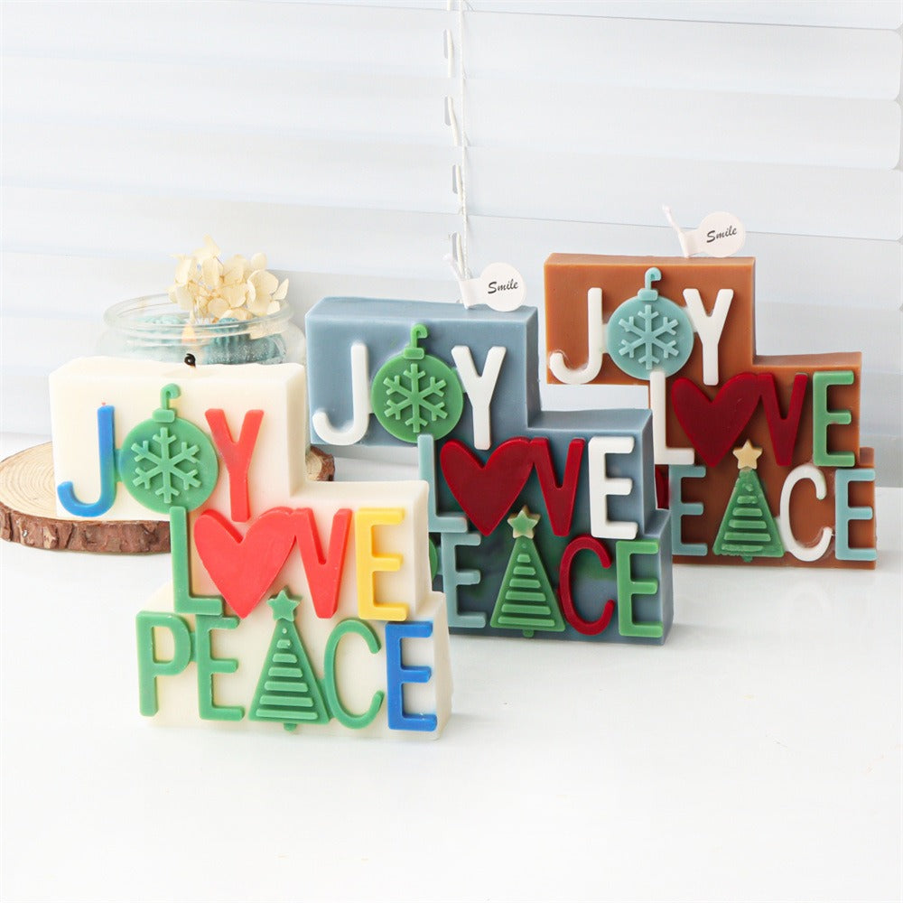 Nordic Christmas Candle Mold for Joy Love Peace Decor