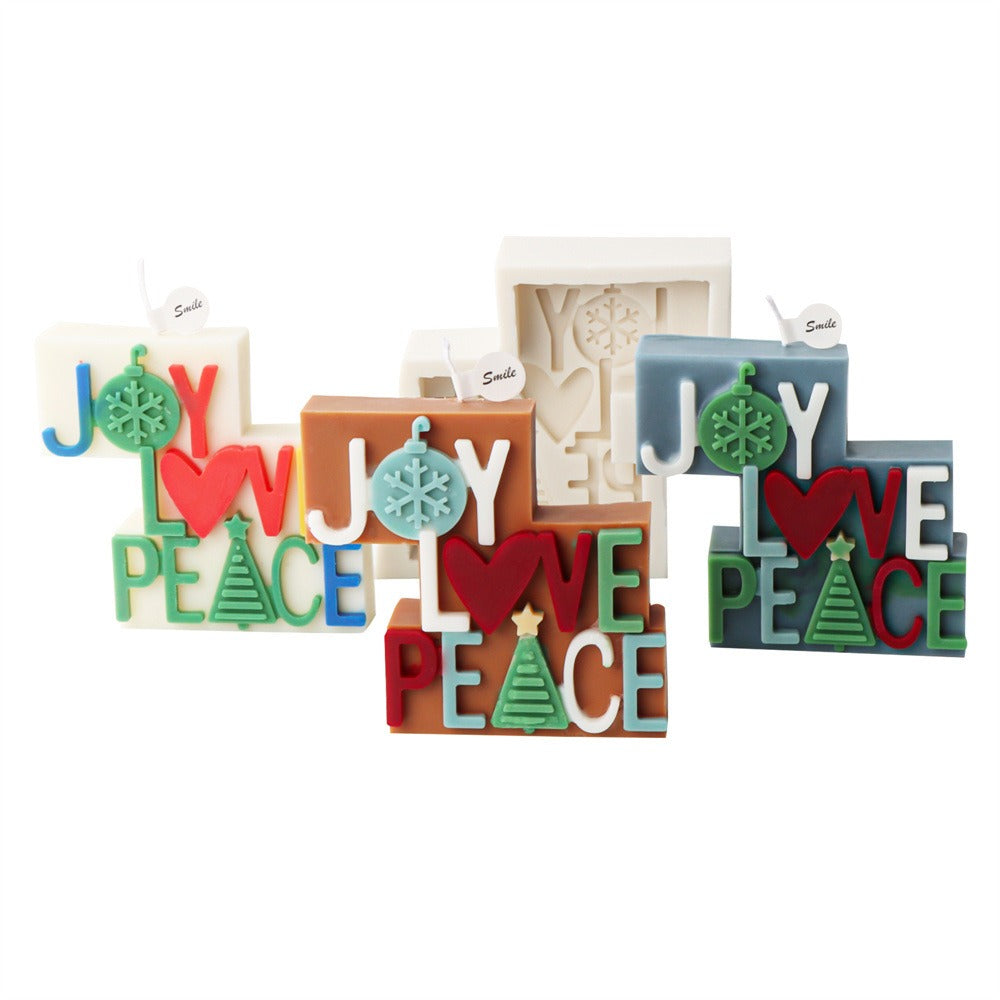 Nordic Christmas Candle Mold for Joy Love Peace Decor