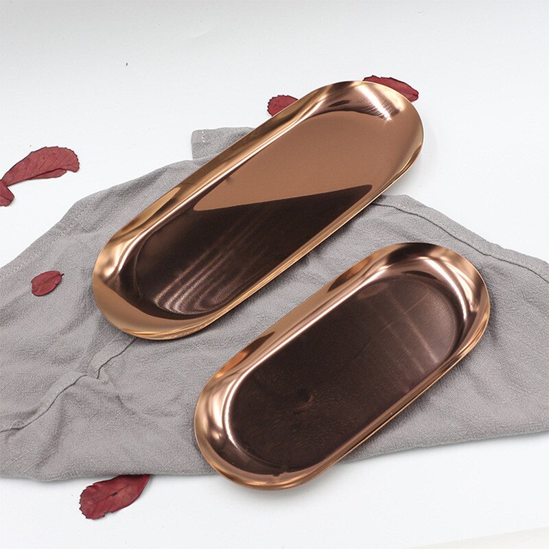 Nordic Gold Stainless Steel Serving Tray for Dressers