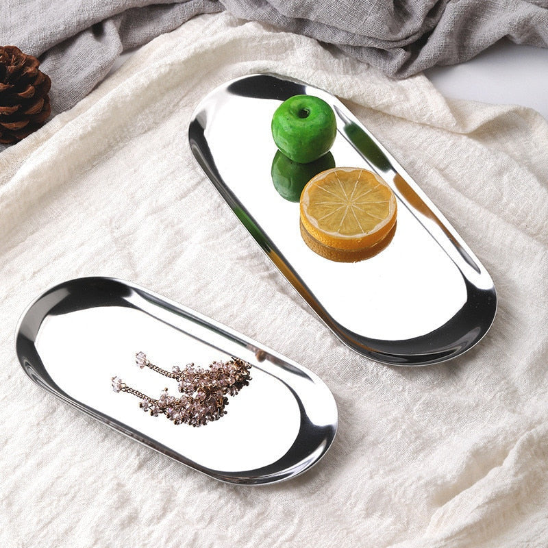 Nordic Gold Stainless Steel Serving Tray for Dressers