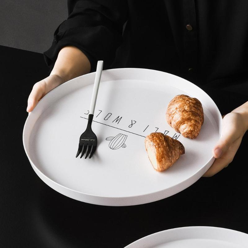 Nordic Round Serving Tray for Breakfast and Snacks