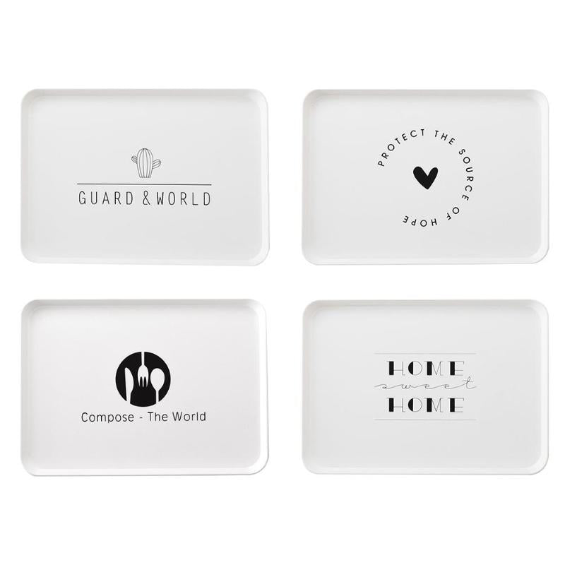 Nordic Monochrome Serving Tray for Breakfast & Tea