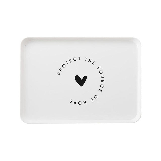 Nordic Monochrome Serving Tray for Breakfast & Tea