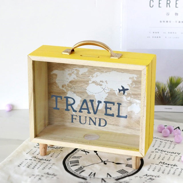 Nordic Wooden Piggy Bank for Kids' Savings and Decor