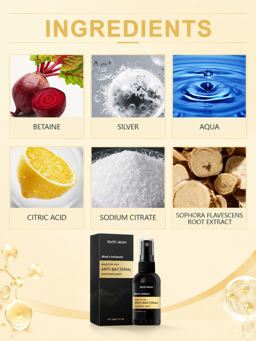 Men's Intimate Anti-Bacterial Soothing Spray | North Moon