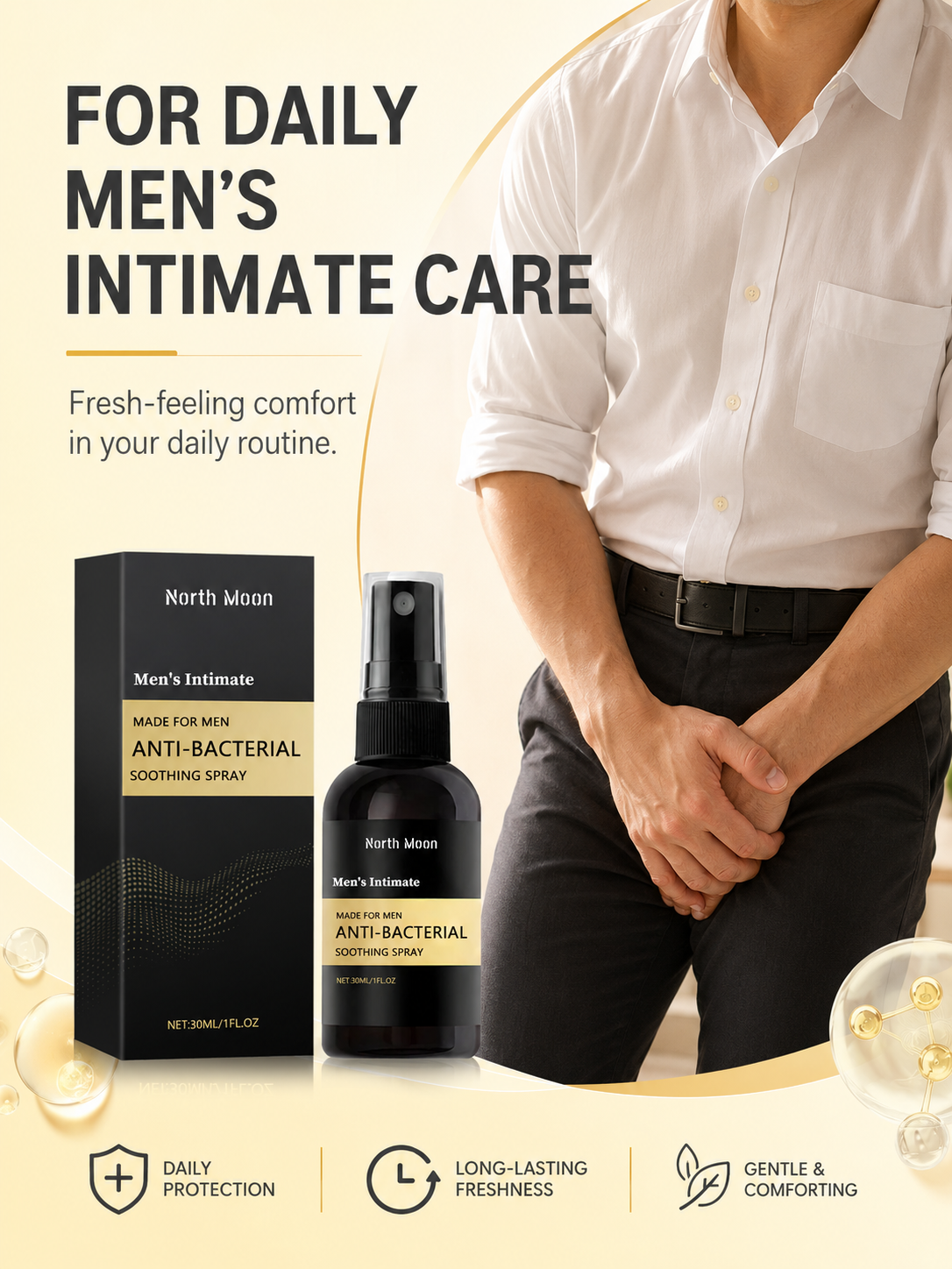 Men's Intimate Anti-Bacterial Soothing Spray | North Moon