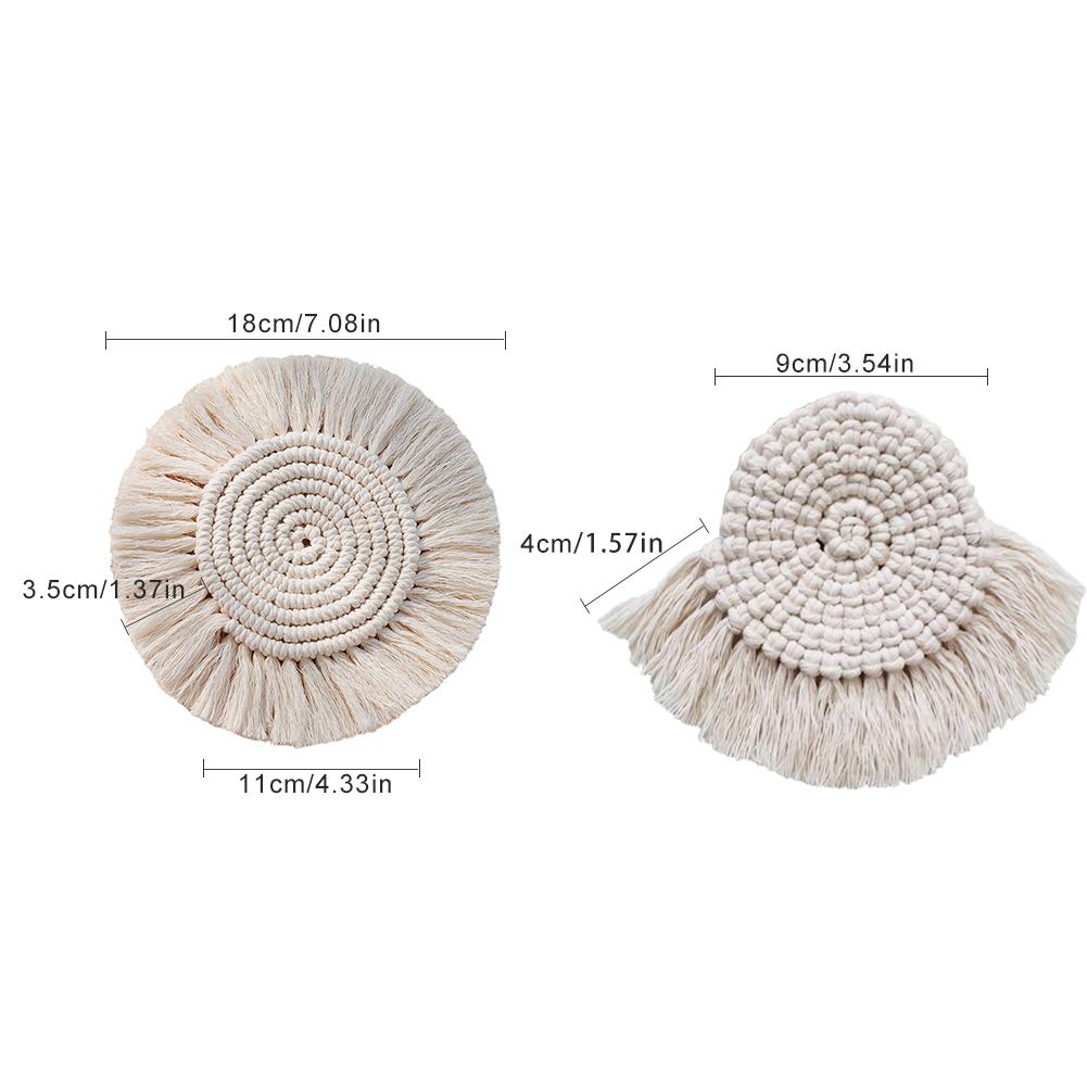 Handmade Macrame Cotton Coaster Mat for Boho Tables