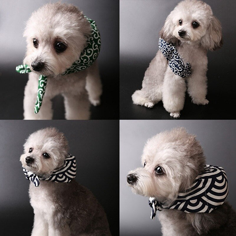 Japanese Print Pet Scarf Collar for Dogs & Cats
