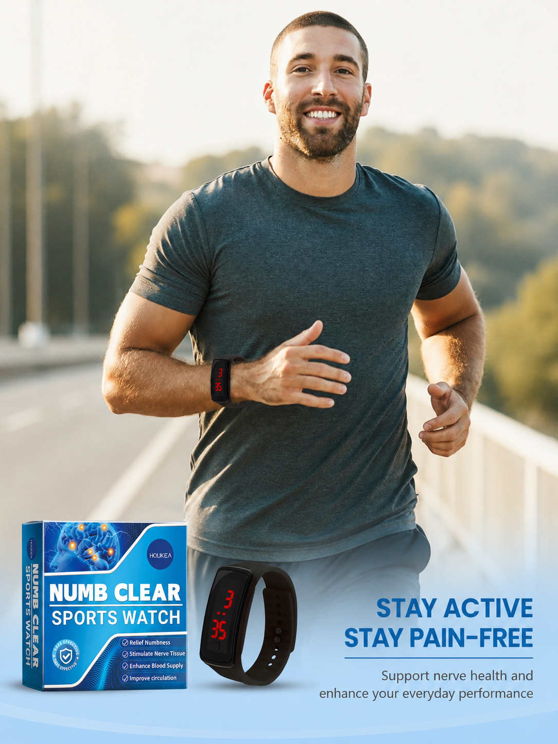 Numb Clear Sports Watch: Relieve Numbness, Improve Circulation