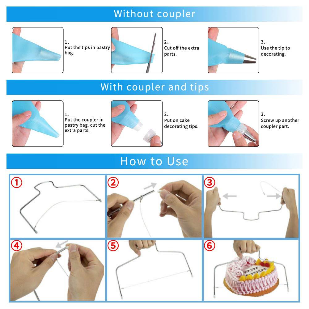 Cake Decorating Kit with Anti-Slip Turntable, 170 Pieces