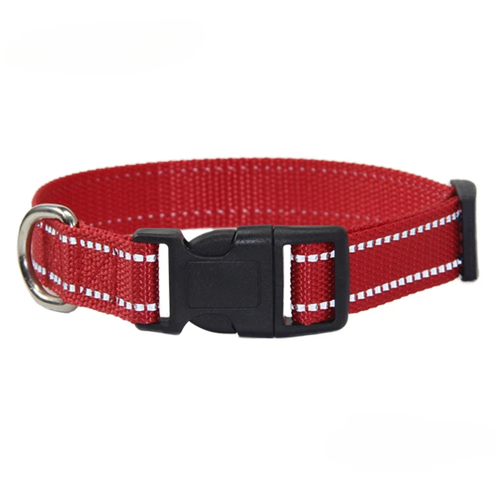 Reflective Nylon Dog Collar and Leash Set for Walks