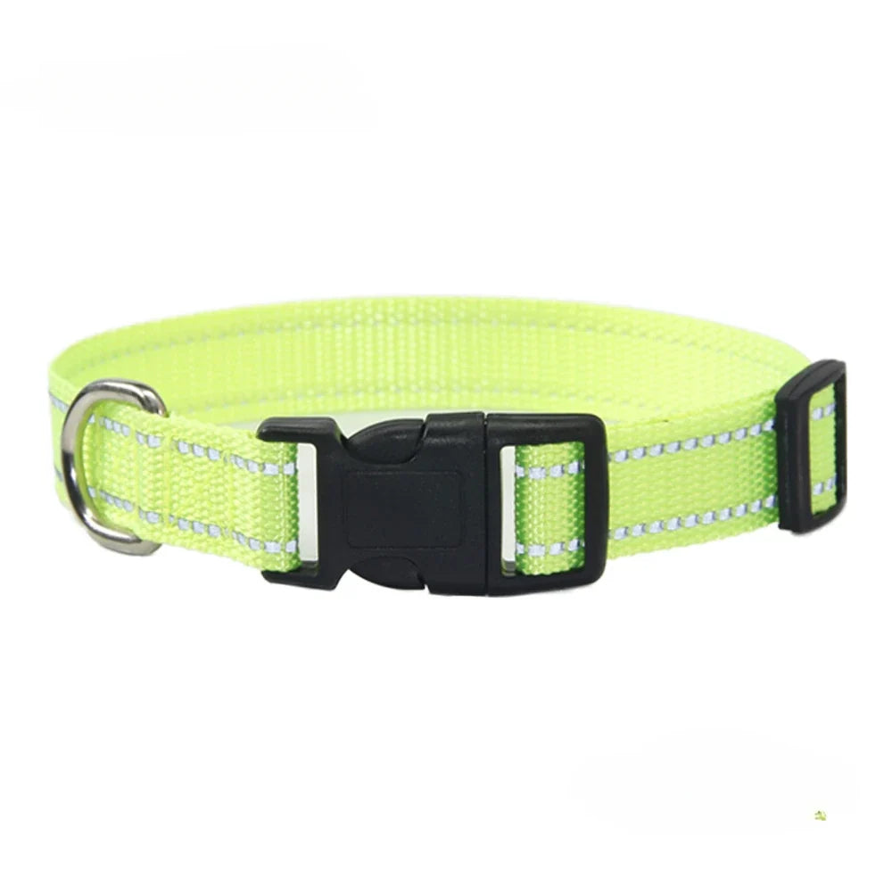 Reflective Nylon Dog Collar and Leash Set for Walks