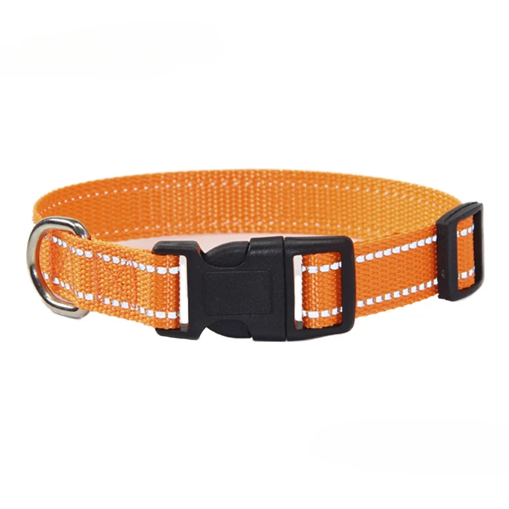 Reflective Nylon Dog Collar and Leash Set for Walks