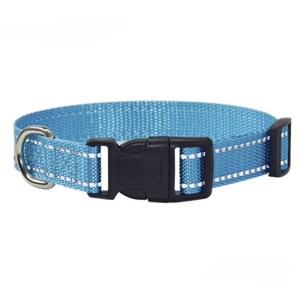 Reflective Nylon Dog Collar and Leash Set for Walks