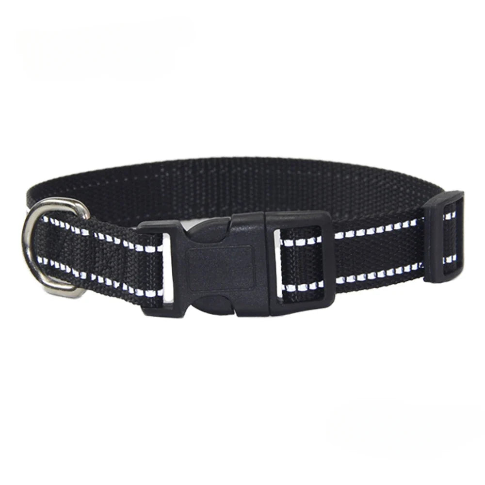 Reflective Nylon Dog Collar and Leash Set for Walks