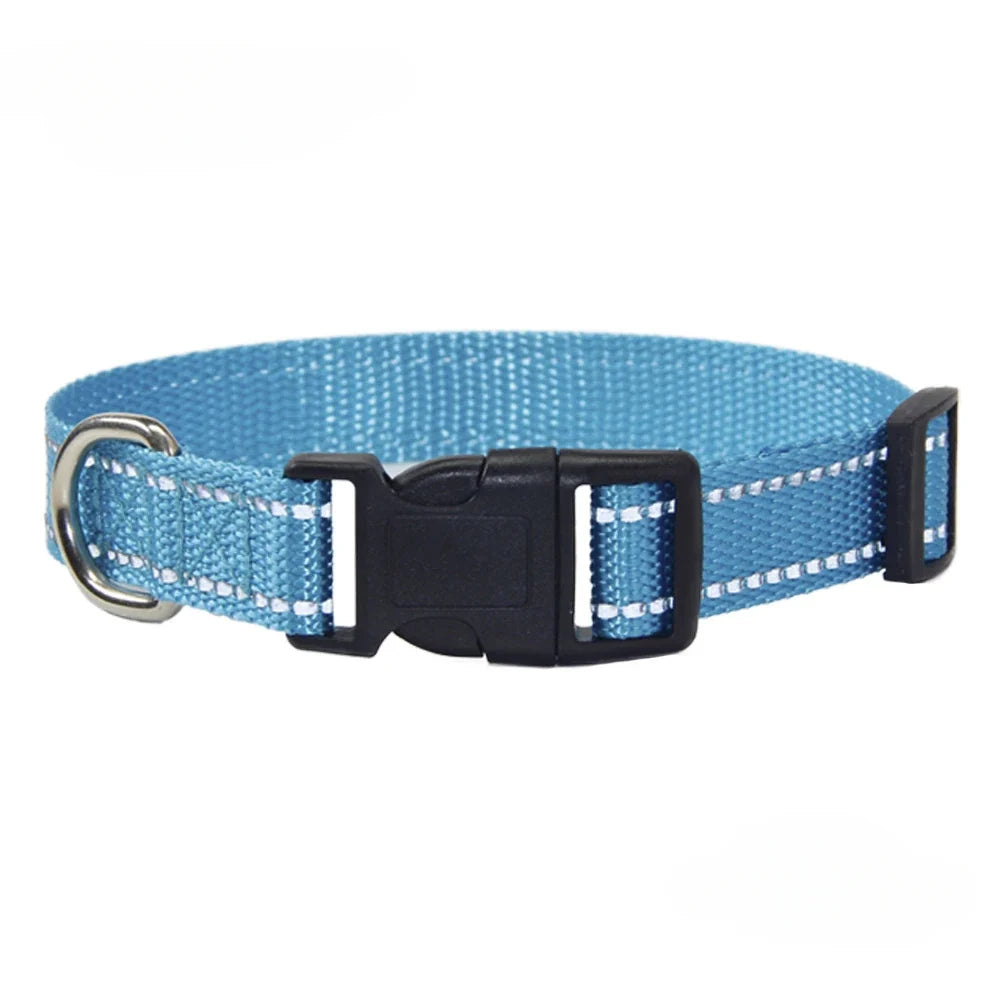 Reflective Nylon Dog Collar and Leash Set for Walks