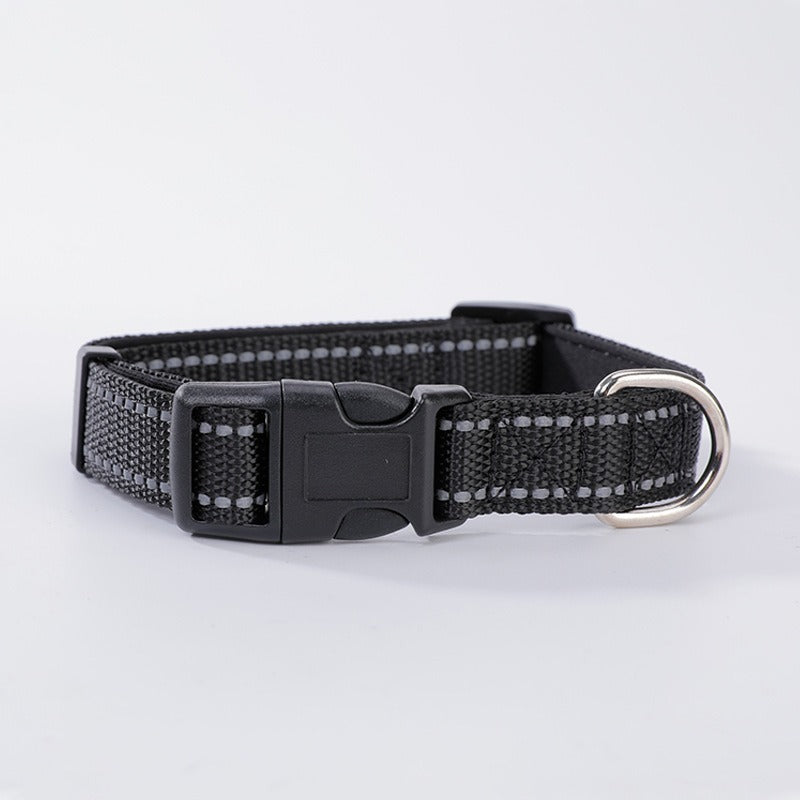 Reflective Nylon Dog Collar for Safer Evening Walks