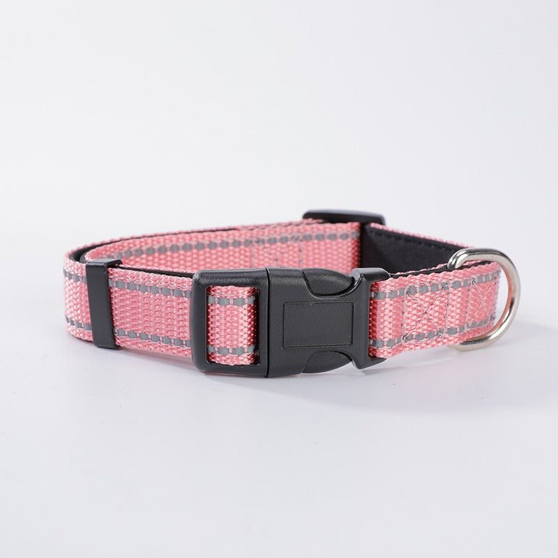 Reflective Nylon Dog Collar for Safer Evening Walks