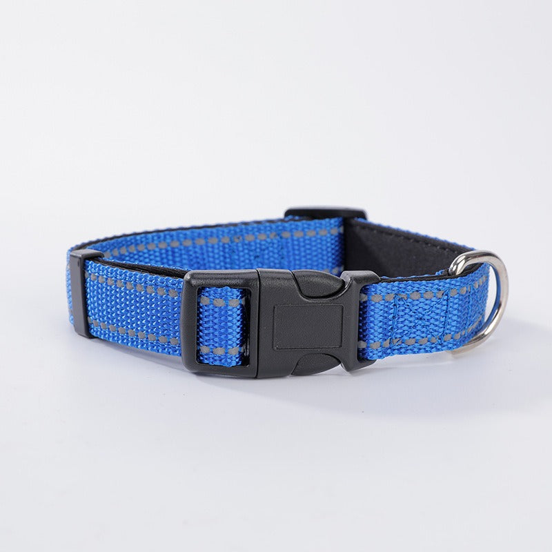 Reflective Nylon Dog Collar for Safer Evening Walks